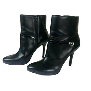 Chaps by Ralph Lauren Ankle Boot Size 9 B Black 4" Heel Office Siren Sleek Chic